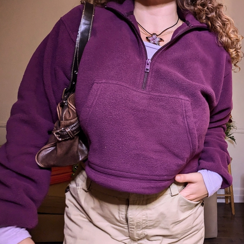 TNA Deep Purple Fleece Polar Pullover